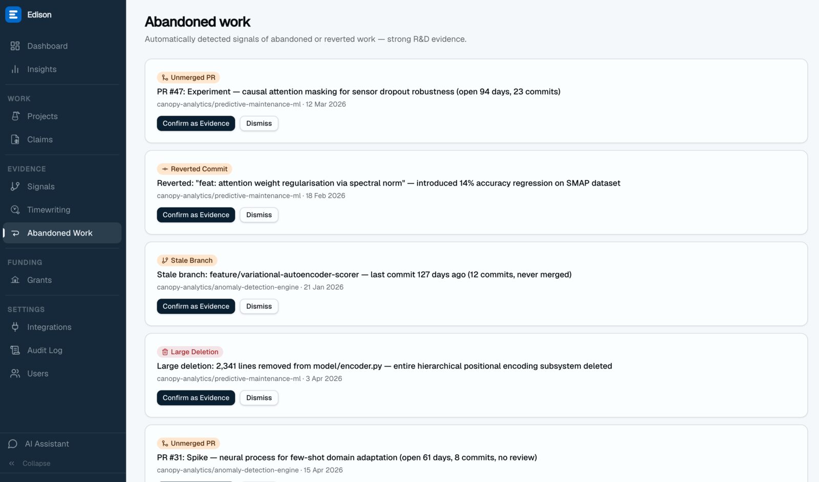edison — abandoned work screenshot